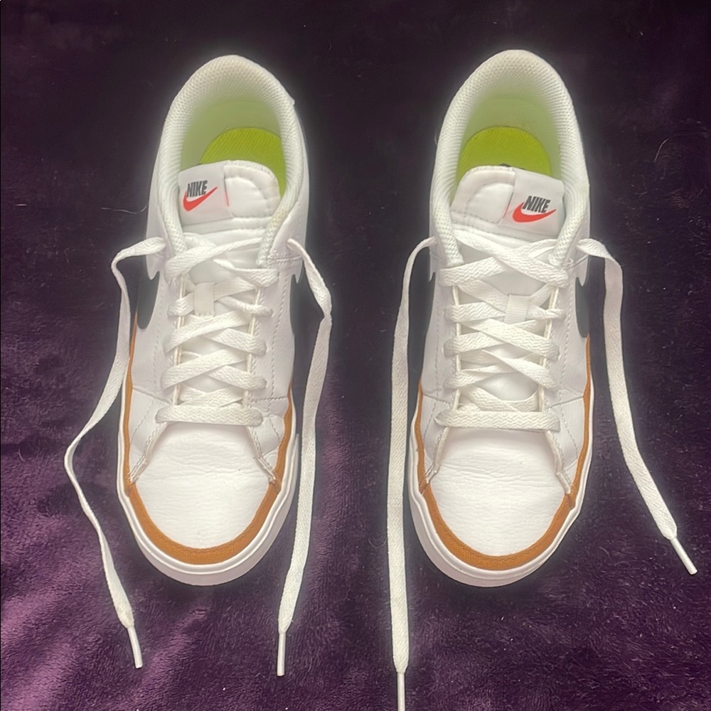 Nike White and Orange Sneakers Sz 8